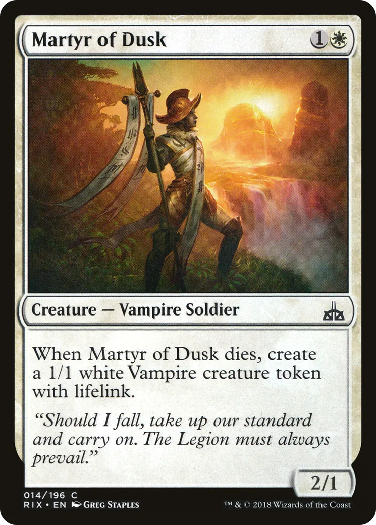 Martyre du crépuscule — Rivals of Ixalan — Magic: The Gathering