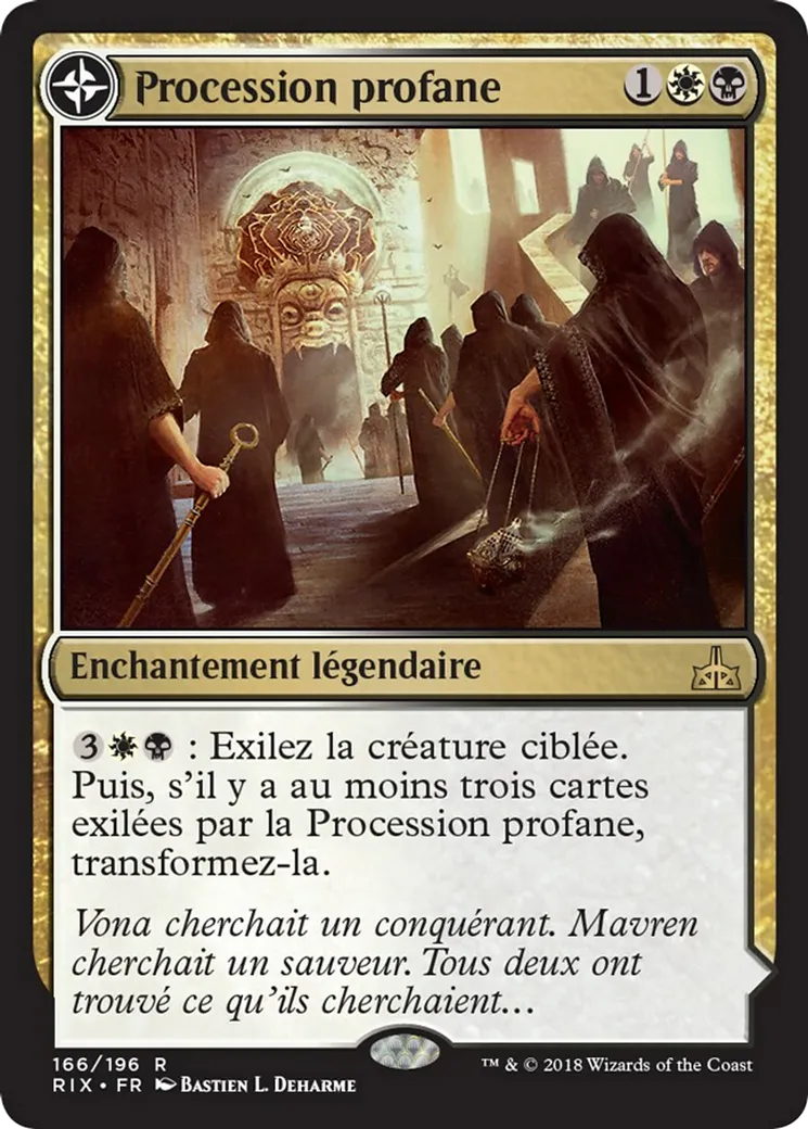 Procession profane // Tombeau de la Rose du crépuscule — Rivals of Ixalan — Magic: The Gathering