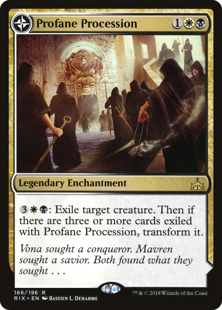 Profane Procession // Tomb of the Dusk Rose — Rivals of Ixalan — Magic: The Gathering