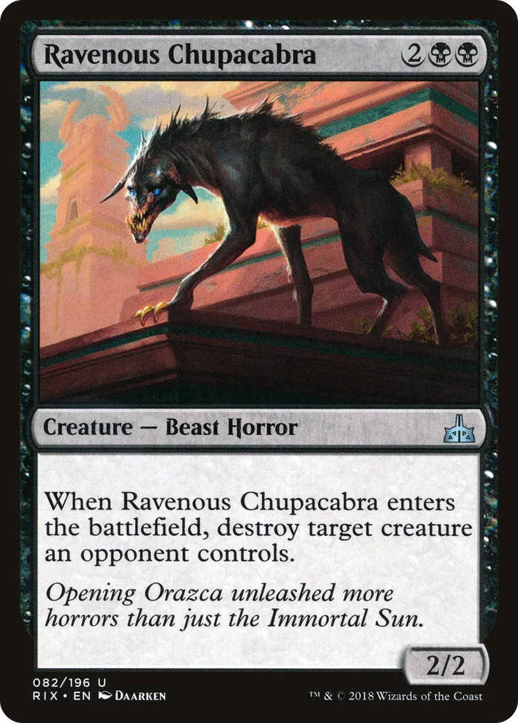 Ravenous Chupacabra from Rivals of Ixalan - Magic: The Gathering