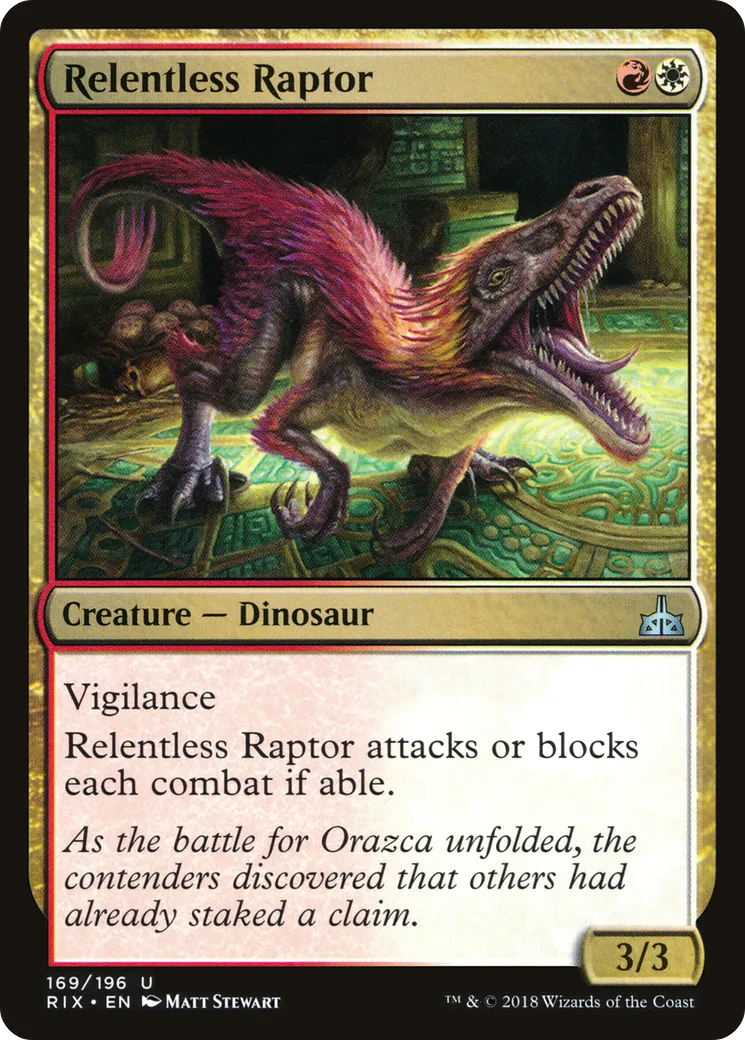 Relentless Raptor — Rivals of Ixalan — Magic: The Gathering