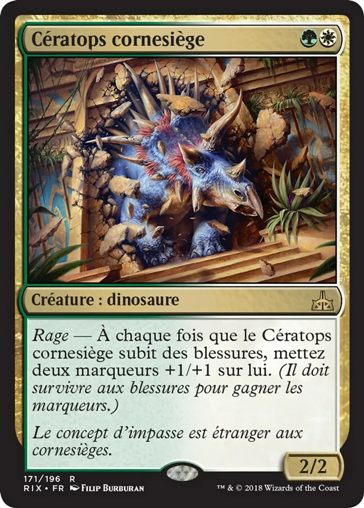 Cératops cornesiège — Rivals of Ixalan — Magic: The Gathering