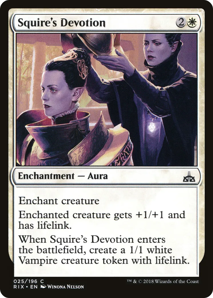 Squire's Devotion — Rivals of Ixalan — Magic: The Gathering