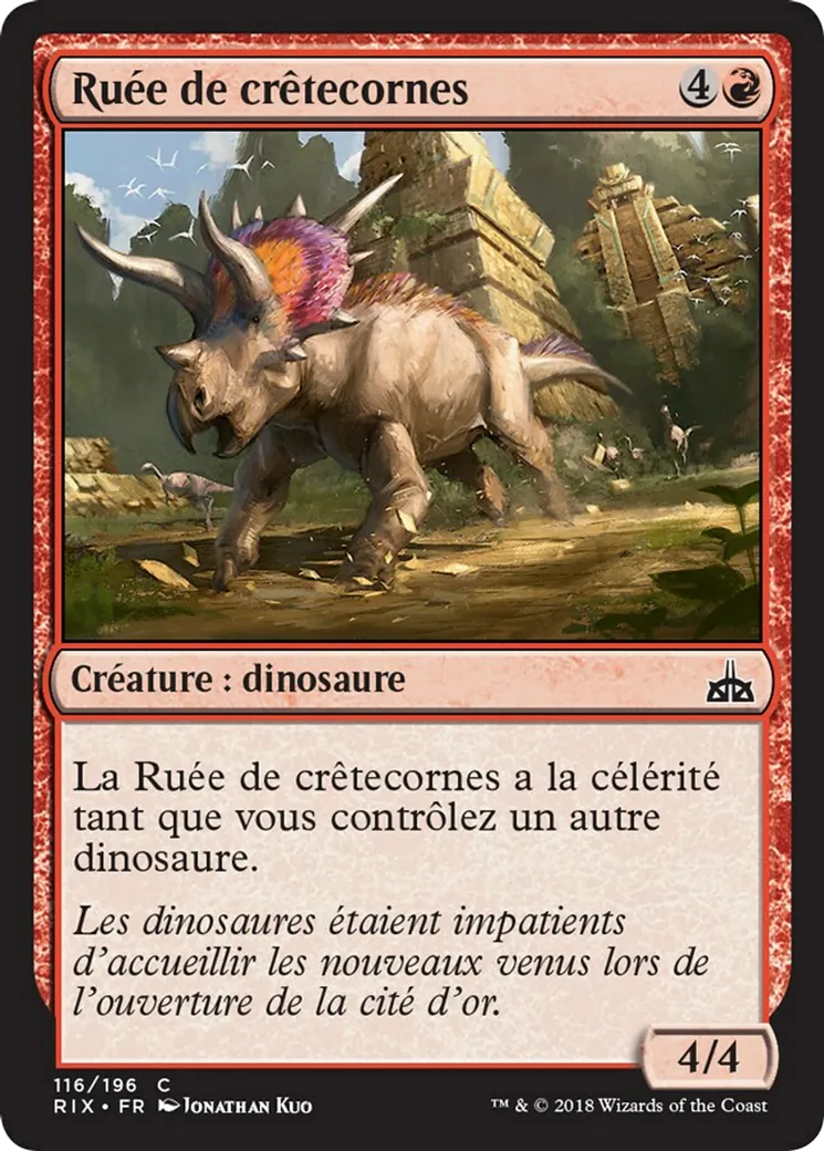 Ruée de crêtecornes — Rivals of Ixalan — Magic: The Gathering