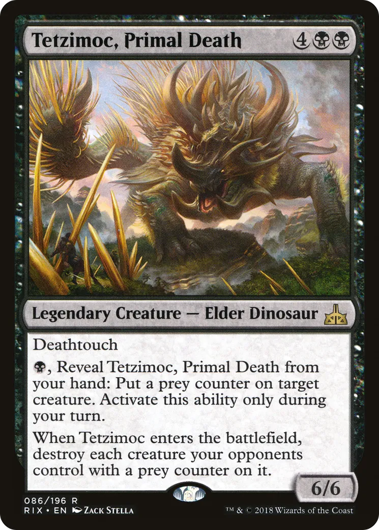 Tetzimoc, Primal Death — Rivals of Ixalan — Magic: The Gathering