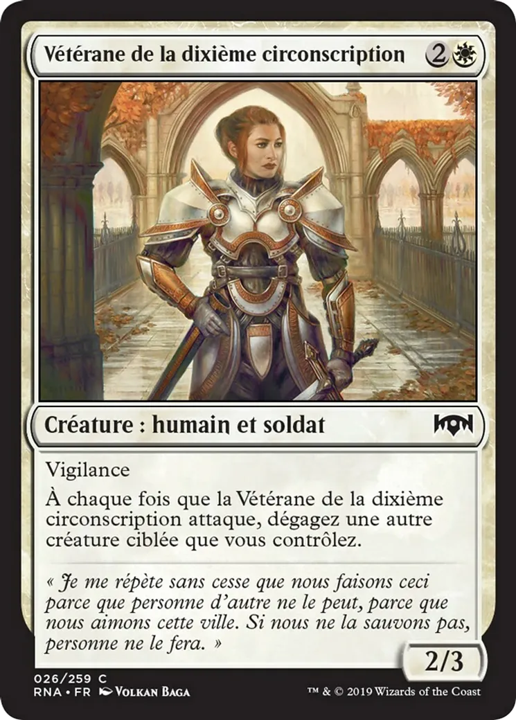 Vétérane de la dixième circonscription — Ravnica Allegiance — Magic: The Gathering