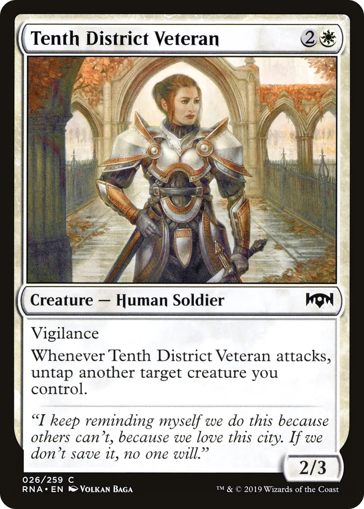 Vétérane de la dixième circonscription — Ravnica Allegiance — Magic: The Gathering