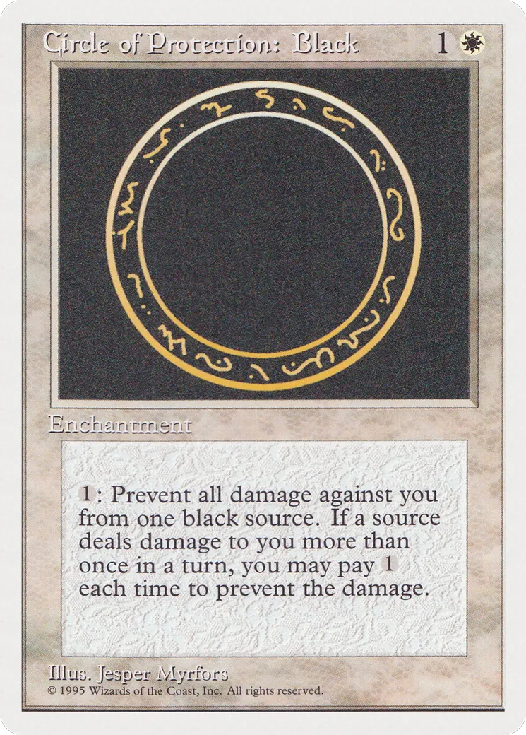 Cercle de protection : noir — Rivals Quick Start Set — Magic: The Gathering