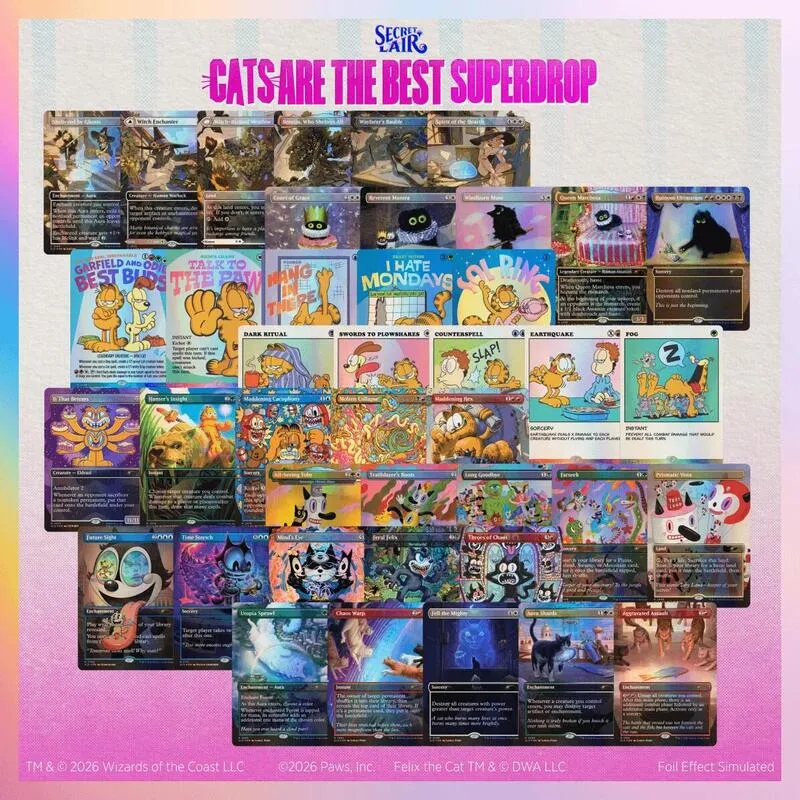 Secret Lair Cats Are the Best Superdrop Laser Focus Foil Bundle — Secret Lair Drop — Magic: The Gathering