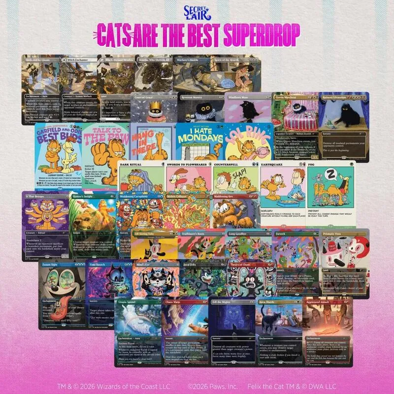 Secret Lair Cats Are the Best Superdrop Nine Lives Non Foil Bundle — Secret Lair Drop — Magic: The Gathering