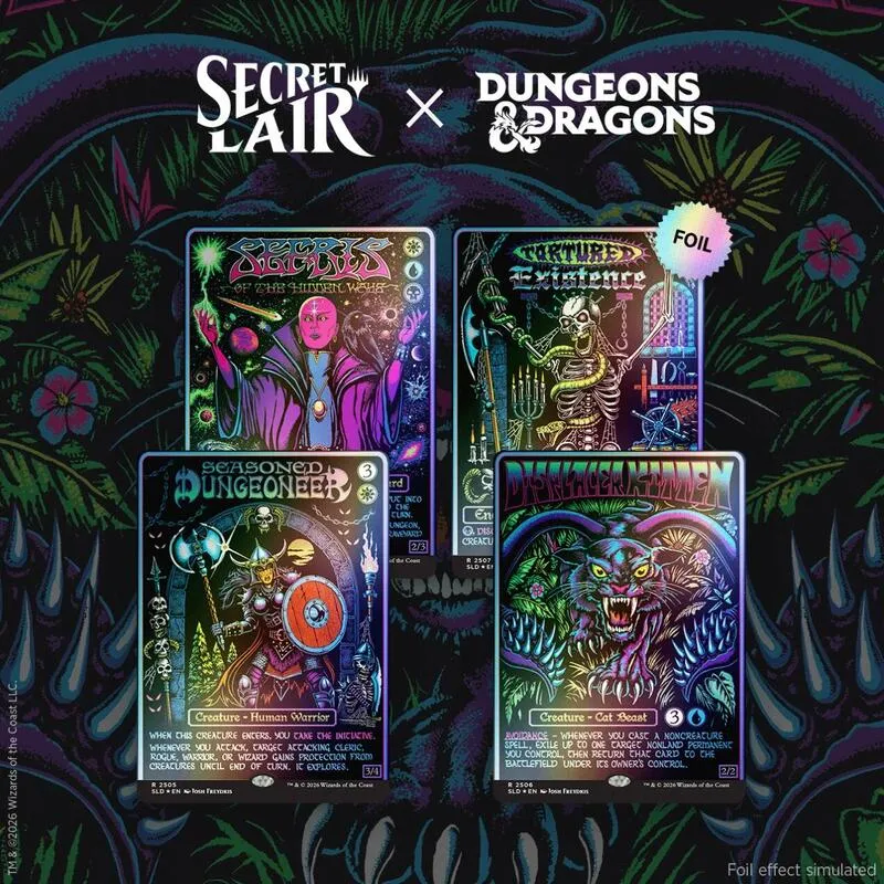 Secret Lair Drop Secret Lair x Dungeons and Dragons Black Lights and Dark Dungeons Traditional Foil Edition — Secret Lair Drop — Magic: The Gathering