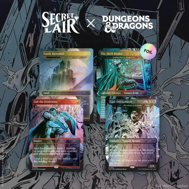 Secret Lair Drop Secret Lair x Dungeons and Dragons Strahds Descent Traditional Foil Edition — Secret Lair Drop — Magic: The Gathering