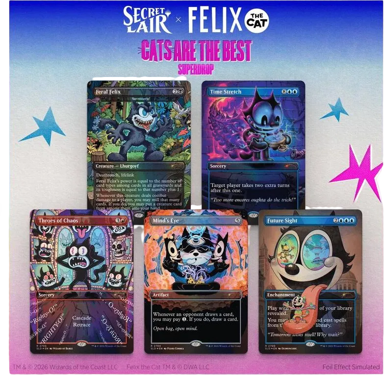 Secret Lair Drop Secret Lair x Felix the Cat Magic Bag of Tricks Traditional Foil Edition — Secret Lair Drop — Magic: The Gathering