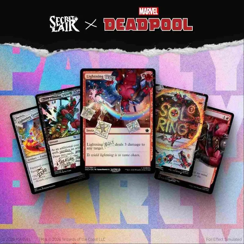 Secret Lair Drop Secret Lair x Marvels Deadpool I Fixed It Youre Welcome Pool Party Foil Edition — Secret Lair Drop — Magic: The Gathering
