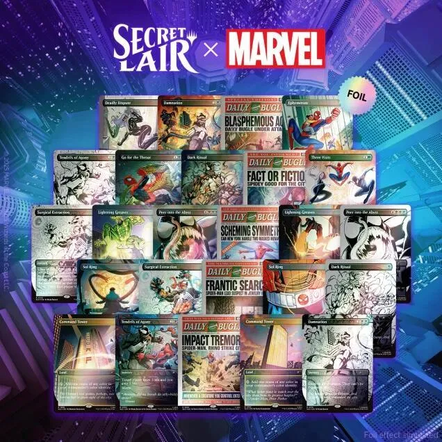 Secret Lair Drop Secret Lair x Marvels Spider Man The Foil Web Slinger Bundle — Secret Lair Drop — Magic: The Gathering