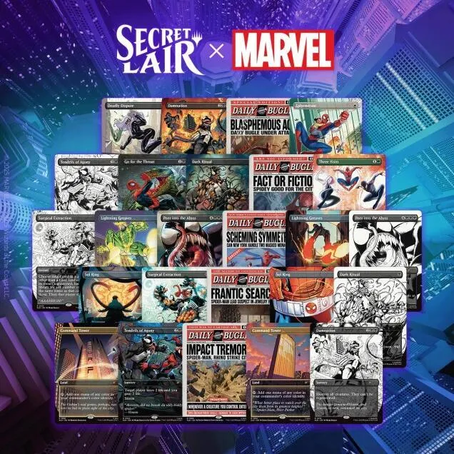 Secret Lair Drop Secret Lair x Marvels Spider Man The Non Foil Web Slinger Bundle — Secret Lair Drop — Magic: The Gathering