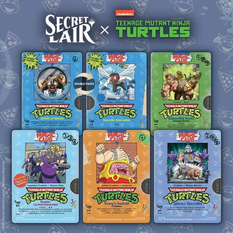 Secret Lair Drop Secret Lair x Teenage Mutant Ninja Turtles VHS Villains Non Foil Edition — Secret Lair Drop — Magic: The Gathering