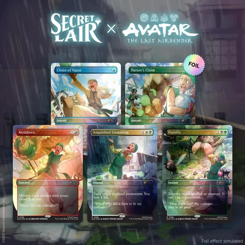 Secret Lair x Avatar The Last Airbender My Cabbages Rainbow Foil Edition — Secret Lair Drop — Magic: The Gathering