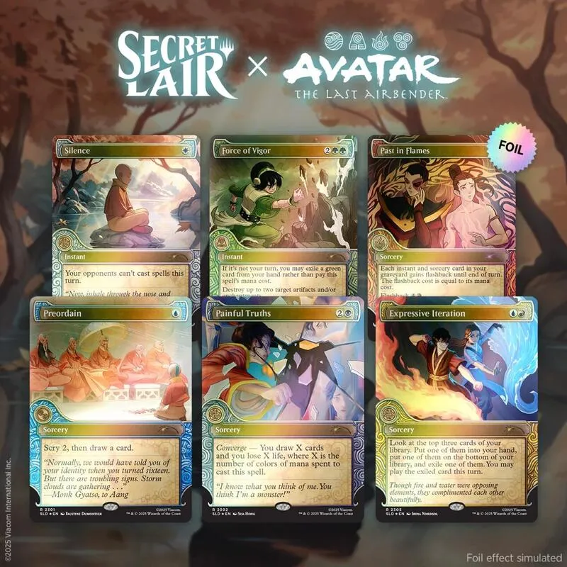 Secret Lair x Avatar The Last Airbender One with the Elements Rainbow Foil Edition — Secret Lair Drop — Magic: The Gathering