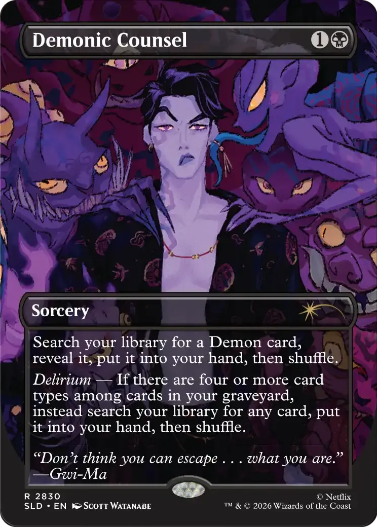 Demonic Counsel — Secret Lair Drop — Magic: The Gathering