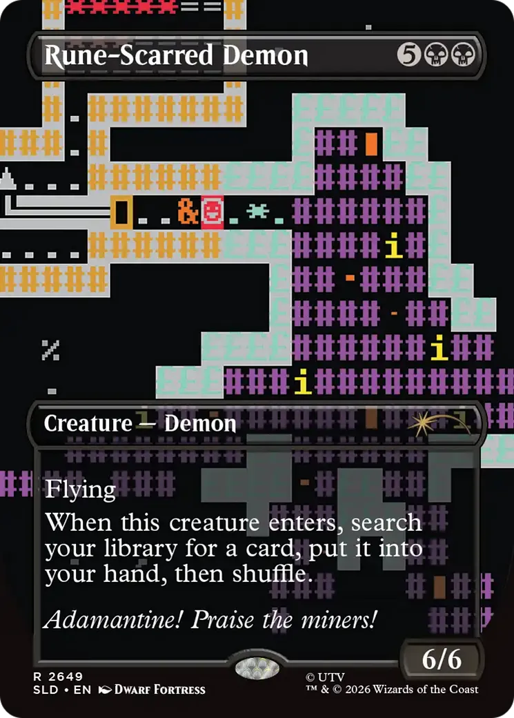 Rune-Scarred Demon — Secret Lair Drop — Magic: The Gathering