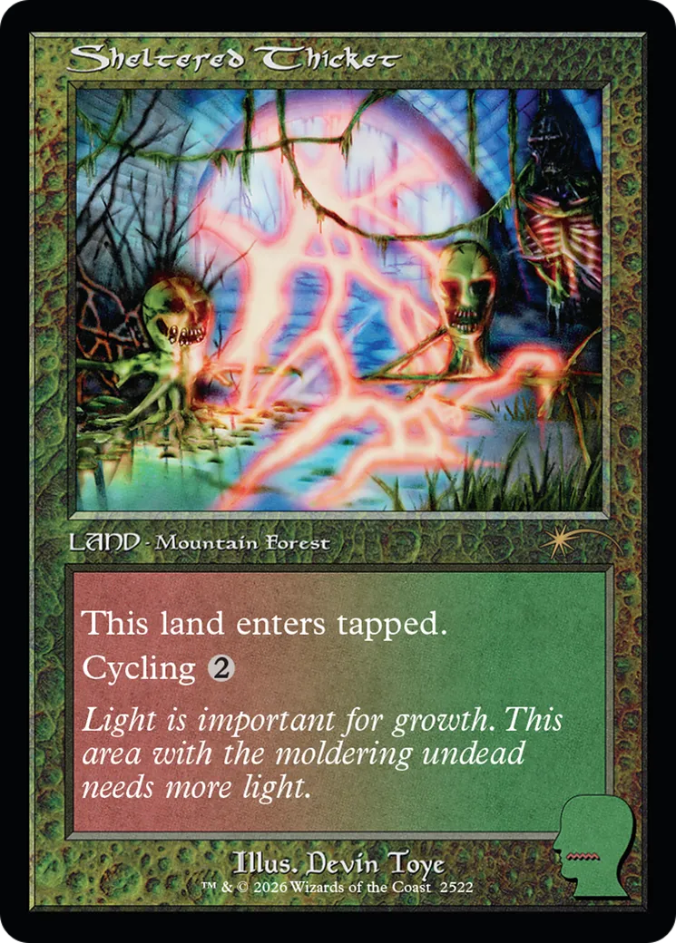 Sheltered Thicket — Secret Lair Drop — Magic: The Gathering