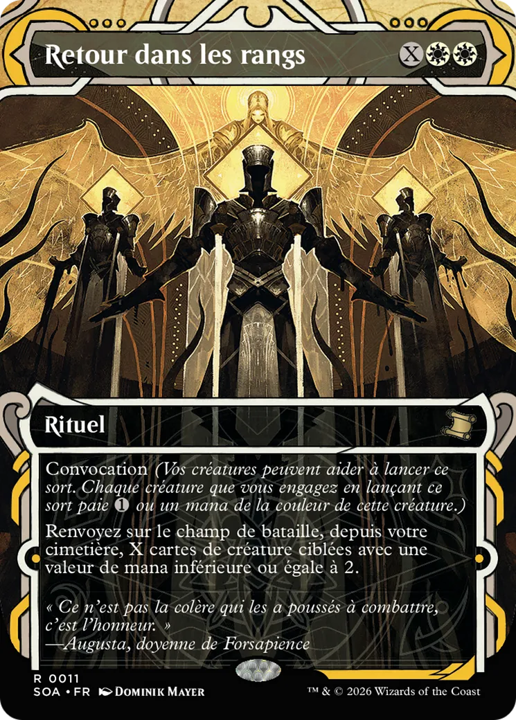 Retour dans les rangs — Secrets of Strixhaven Mystical Archive — Magic: The Gathering
