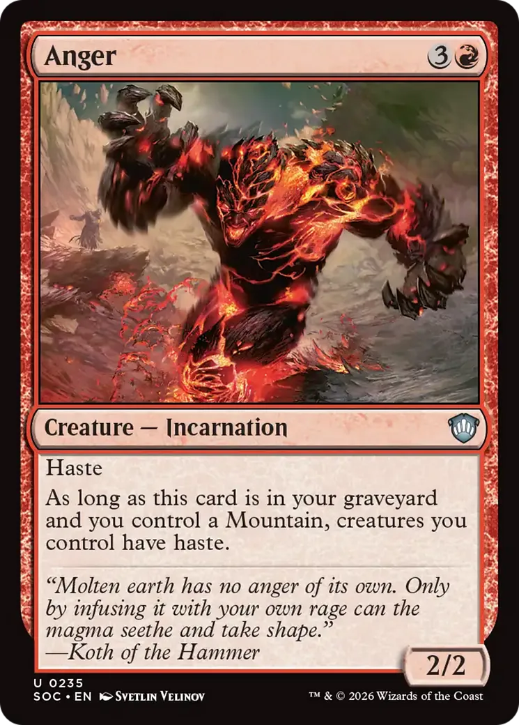 Anger — Secrets of Strixhaven Commander — Magic: The Gathering