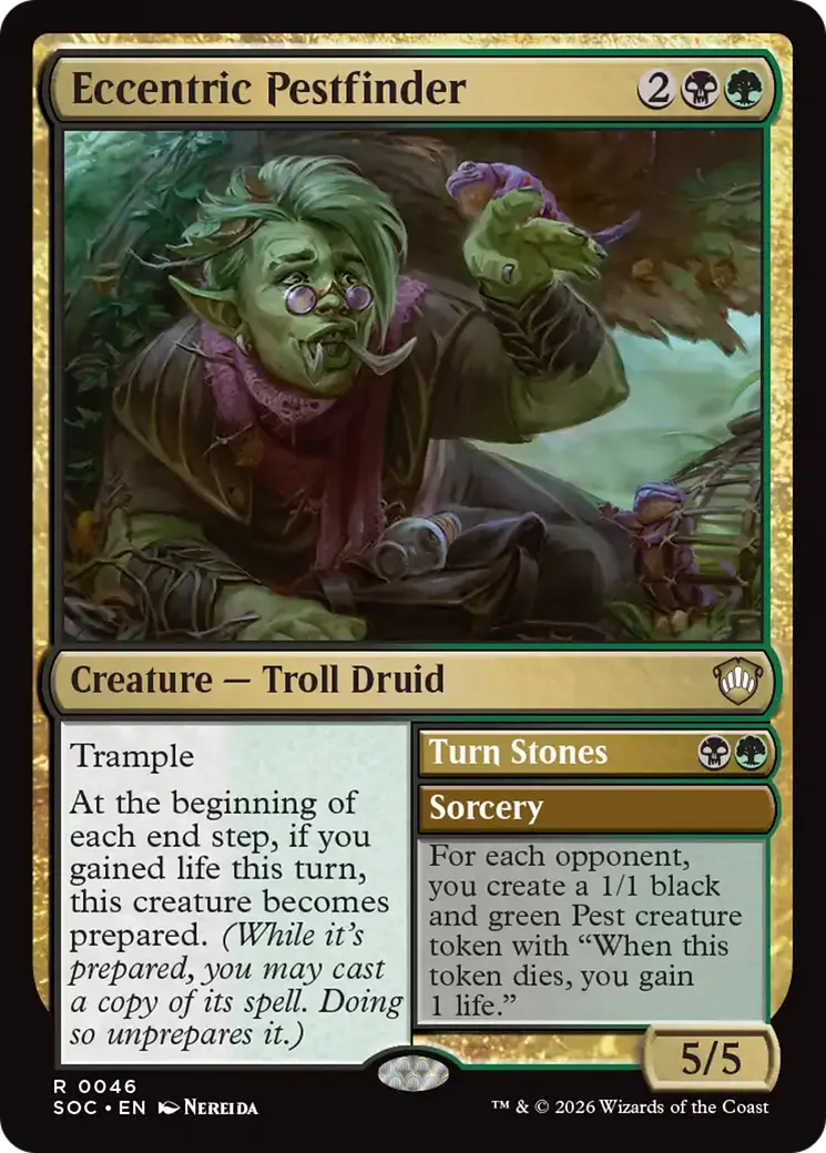 Eccentric Pestfinder // Turn Stones — Secrets of Strixhaven Commander — Magic: The Gathering