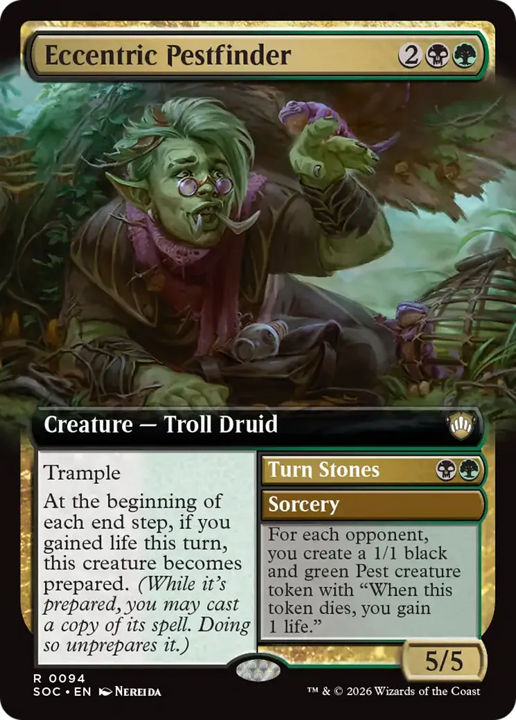 Eccentric Pestfinder // Turn Stones — Secrets of Strixhaven Commander — Magic: The Gathering