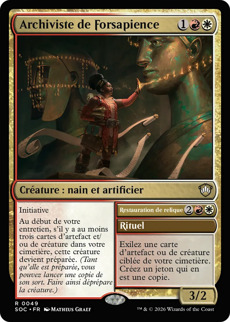 Archiviste de Forsapience // Restore Relic — Secrets of Strixhaven Commander — Magic: The Gathering