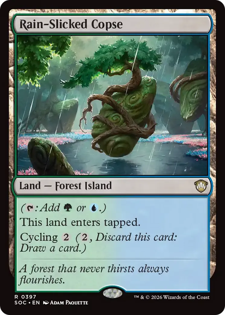 Rain-Slicked Copse — Secrets of Strixhaven Commander — Magic: The Gathering