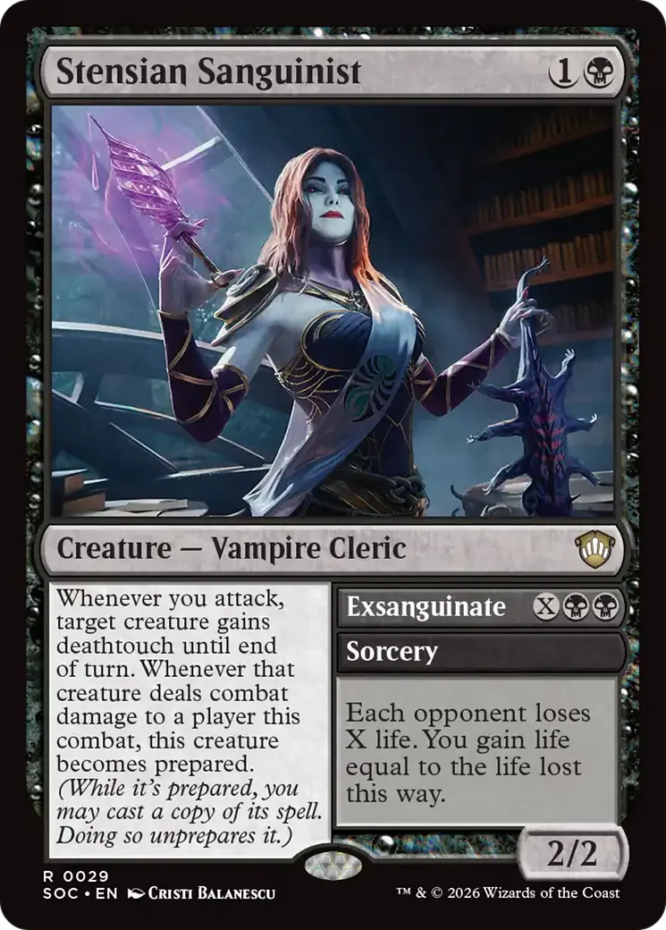 Stensian Sanguinist // Exsanguinate — Secrets of Strixhaven Commander — Magic: The Gathering