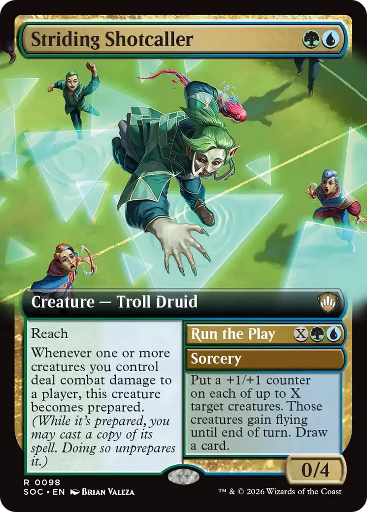 Striding Shotcaller // Run the Play — Secrets of Strixhaven Commander — Magic: The Gathering