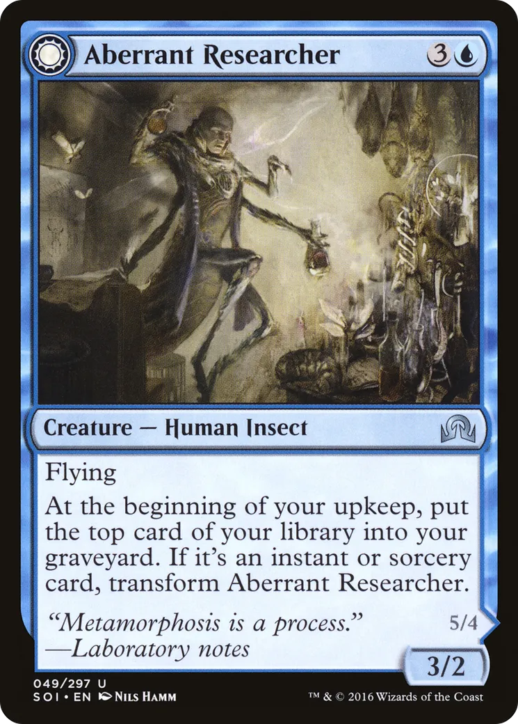 Aberrant Researcher // Perfected Form — Shadows over Innistrad — Magic: The Gathering