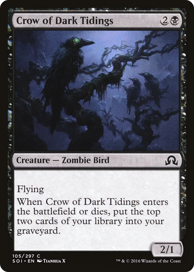 Crow of Dark Tidings — Shadows over Innistrad — Magic: The Gathering
