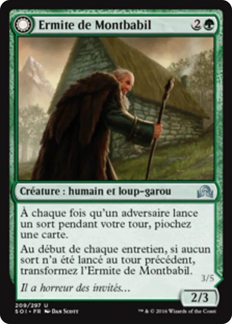 Ermite de Montbabil // Loup solitaire de Montbabil — Shadows over Innistrad — Magic: The Gathering