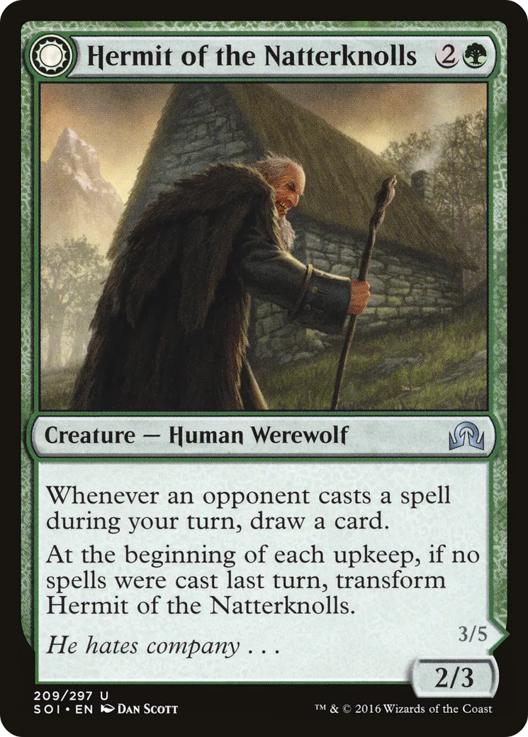 Ermite de Montbabil // Loup solitaire de Montbabil — Shadows over Innistrad — Magic: The Gathering