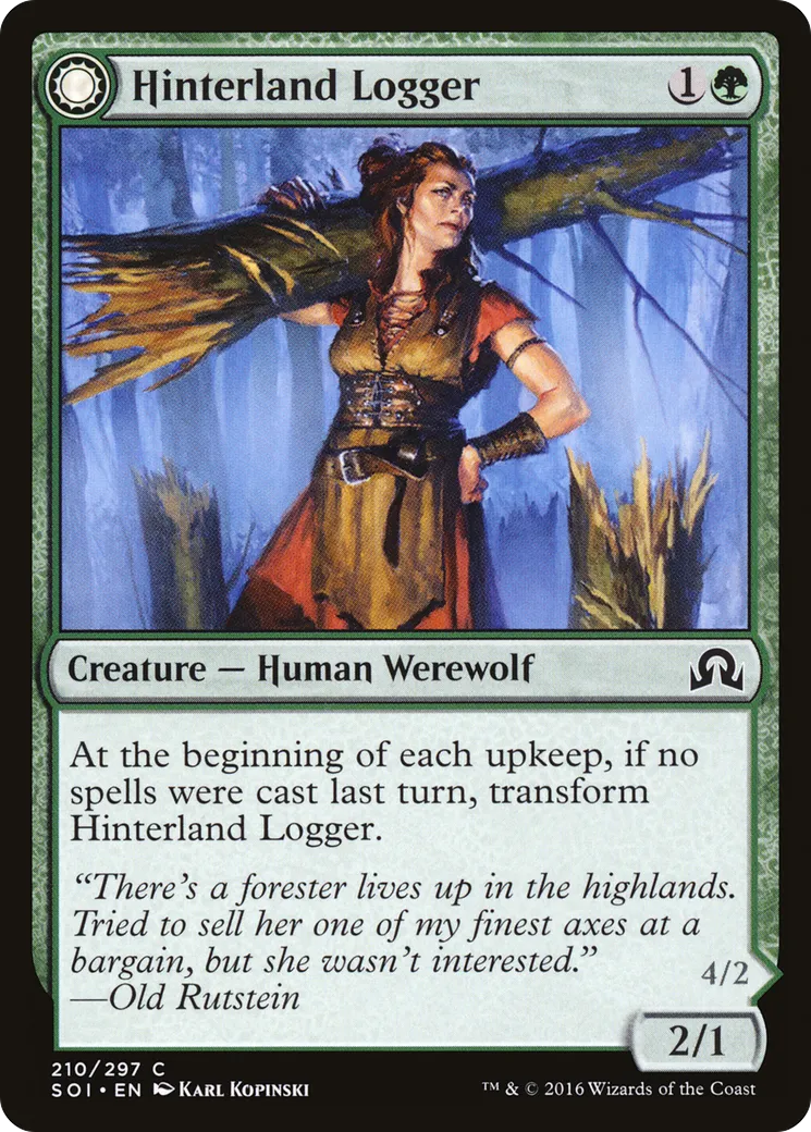 Hinterland Logger // Timber Shredder — Shadows over Innistrad — Magic: The Gathering