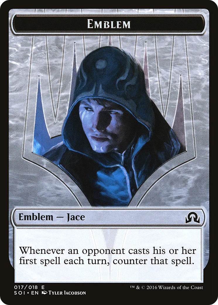Jace, Unraveler of Secrets Emblem — Shadows over Innistrad — Magic: The Gathering