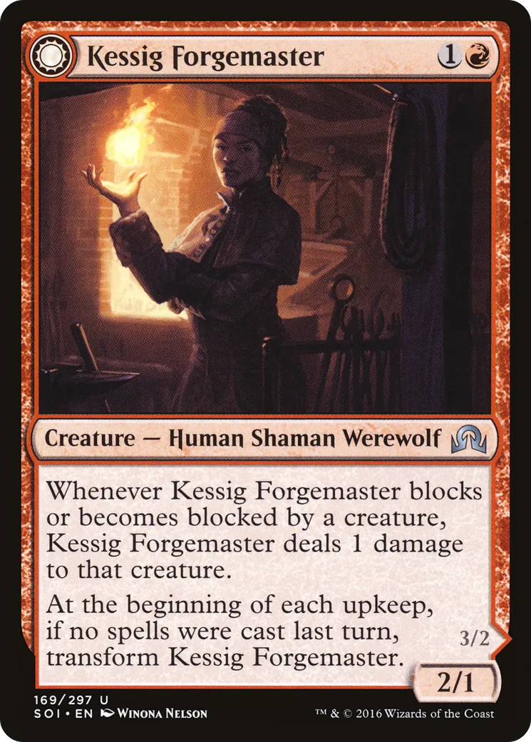 Maître-forgeron de Kessig // Loup-garou au cœur de flammes — Shadows over Innistrad — Magic: The Gathering