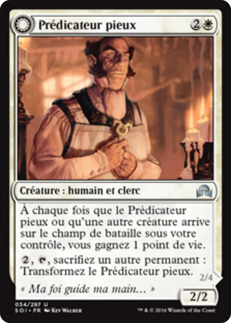 Prédicateur pieux // Disciple rétif — Shadows over Innistrad — Magic: The Gathering