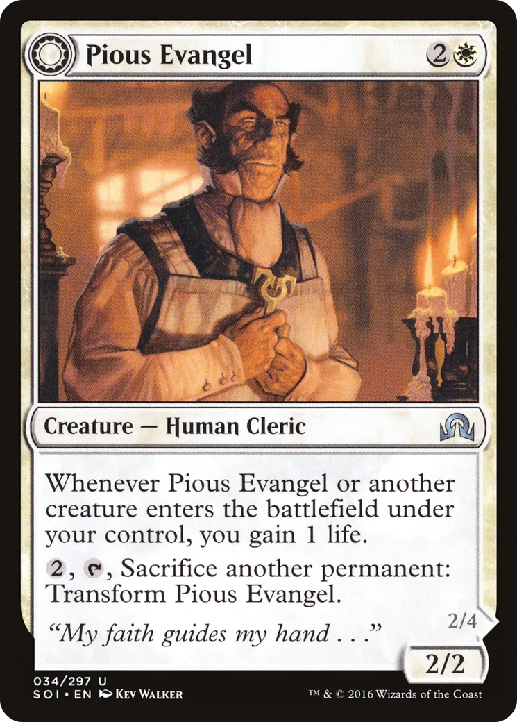 Prédicateur pieux // Disciple rétif — Shadows over Innistrad — Magic: The Gathering