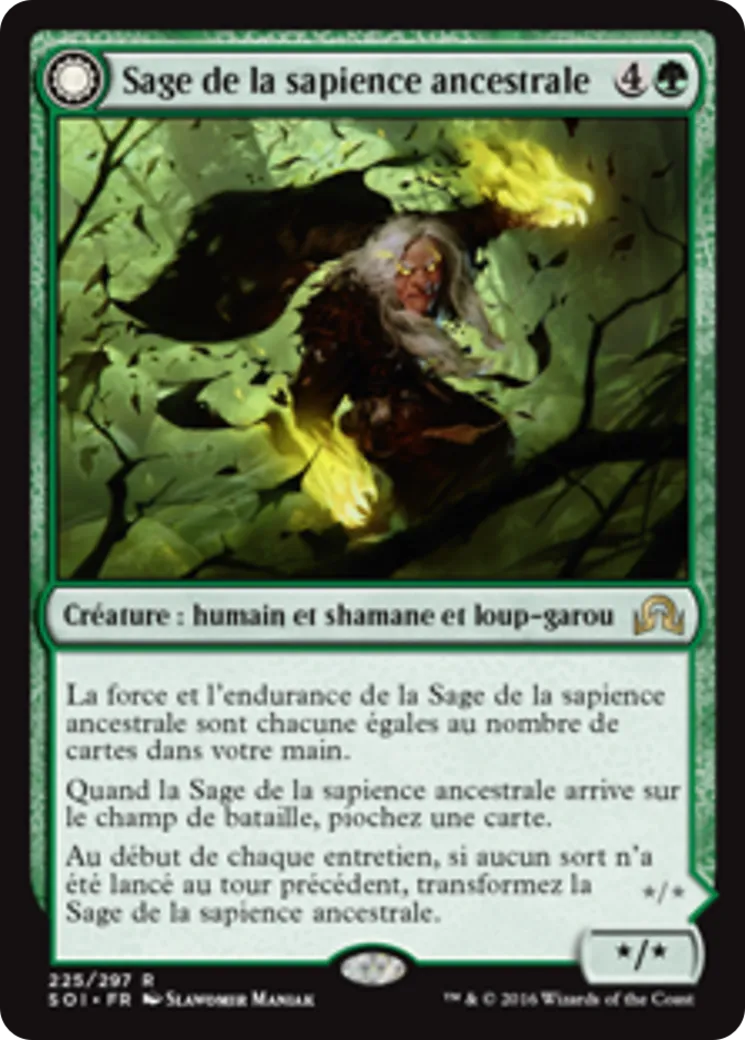 Sage de la sapience ancestrale // Loup-garou de la faim ancestrale — Shadows over Innistrad — Magic: The Gathering