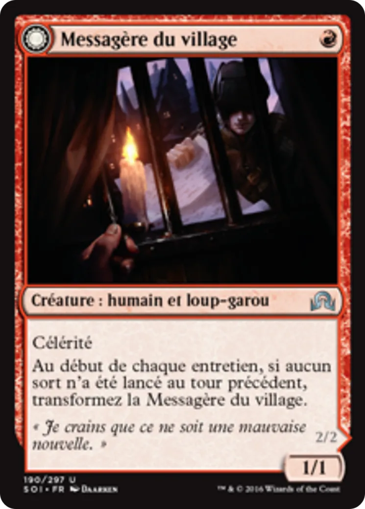 Messagère du village // Intruse du lever de lune — Shadows over Innistrad — Magic: The Gathering