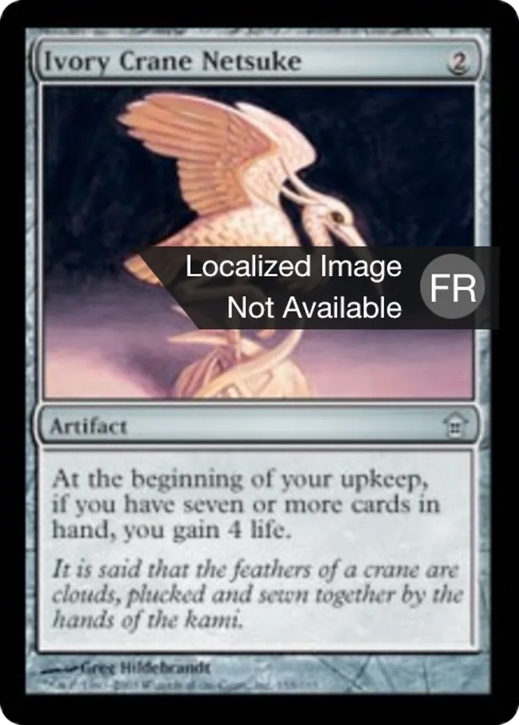 Netsuke de grue en ivoire — Saviors of Kamigawa — Magic: The Gathering