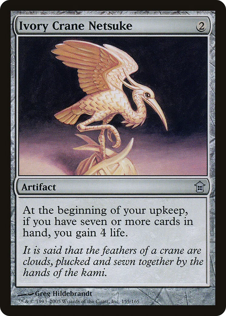 Ivory Crane Netsuke from Saviors of Kamigawa - Magic: The Gathering