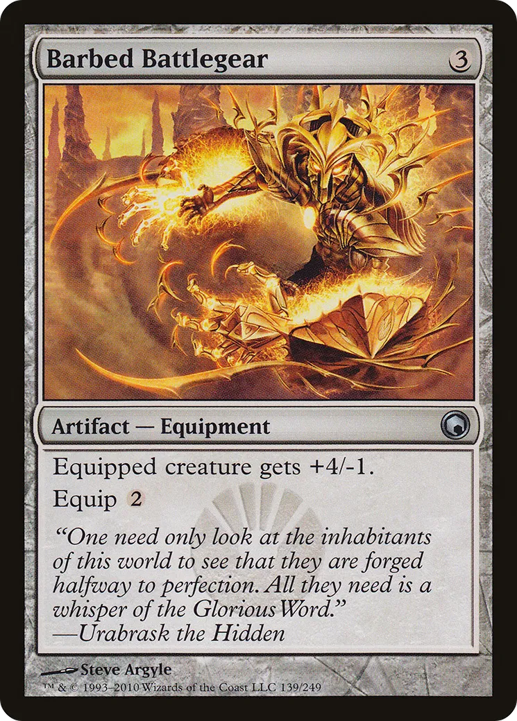 Barbed Battlegear — Scars of Mirrodin — Magic: The Gathering