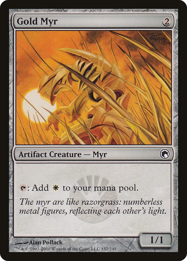 Gold Myr from Scars of Mirrodin - Magic: The Gathering