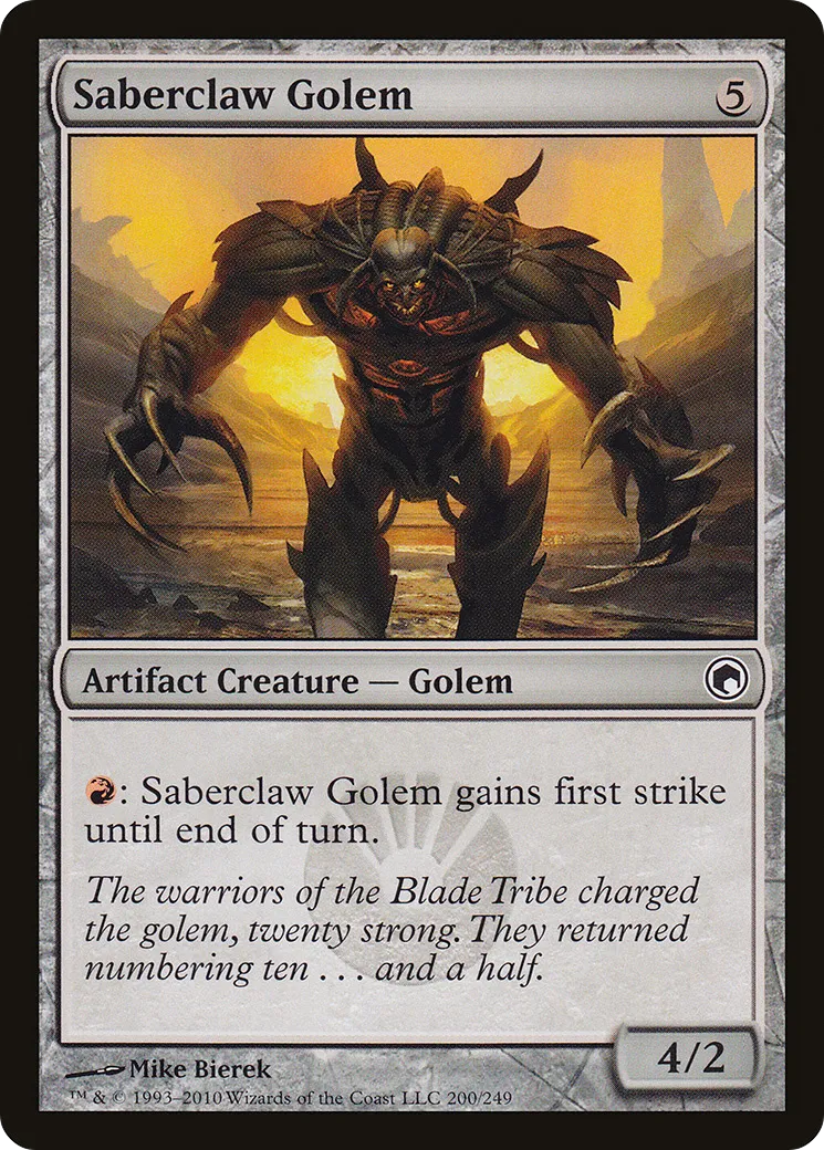 Saberclaw Golem — Scars of Mirrodin — Magic: The Gathering
